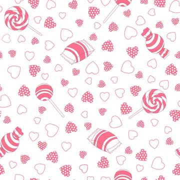 Vector of a seamless pattern candies, Valentine's concept. Stock Illustration