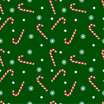 Vector seamless pattern with candy cane sweet sticks Stock Illustration