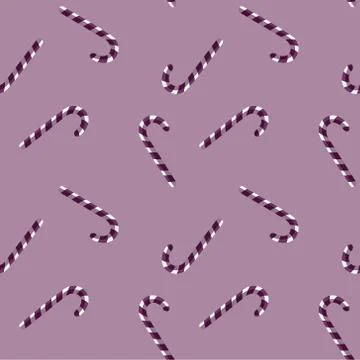 Vector seamless pattern with candy cane candy sticks Stock Illustration
