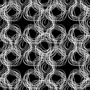 Vector seamless pattern. Casual texture with hand drawn circles. Stock Illustration