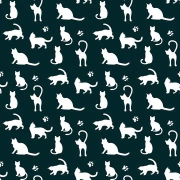 Vector seamless Pattern Cat Animal Pet Kitty Stockillustratie