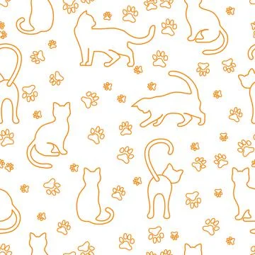 Vector seamless Pattern Cat Animal Pet Kitty Stockillustratie