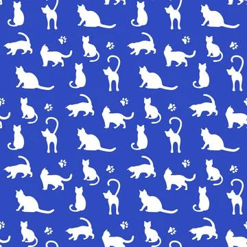 Vector seamless Pattern Cat Animal Pet Kitty Illustrazione stock