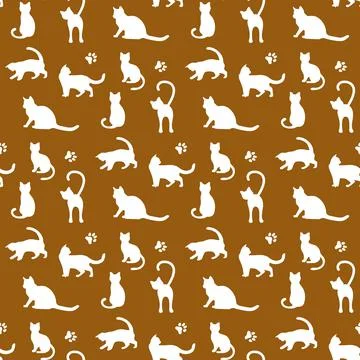 Vector seamless Pattern Cat Animal Pet Kitty Illustrazione stock