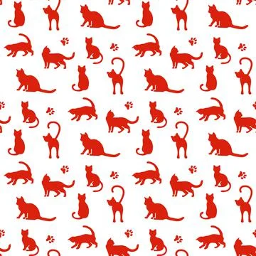Vector seamless Pattern Cat Animal Pet Kitty イラスト素材
