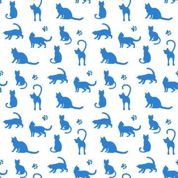 Vector seamless Pattern Cat Animal Pet Kitty Stockillustratie