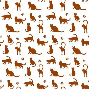 Vector seamless Pattern Cat Animal Pet Kitty イラスト素材