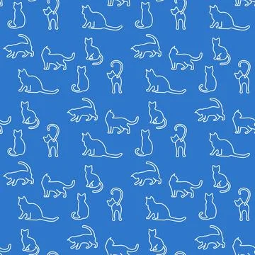 Vector seamless Pattern Cat Animal Pet Kitty イラスト素材