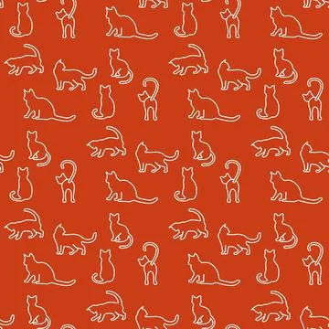 Vector seamless Pattern Cat Animal Pet Kitty イラスト素材