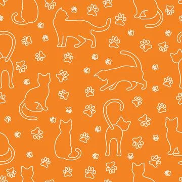 Vector seamless Pattern Cat Animal Pet Kitty Illustrazione stock