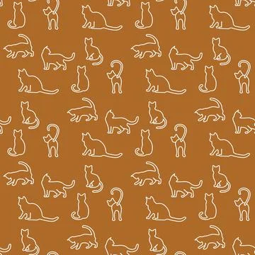 Vector seamless Pattern Cat Animal Pet Kitty Stockillustratie