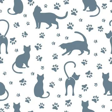 Vector seamless Pattern Cat Animal Pet Kitty イラスト素材