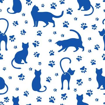 Vector seamless Pattern Cat Animal Pet Kitty 库存插图
