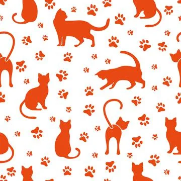 Vector seamless Pattern Cat Animal Pet Kitty Illustrazione stock