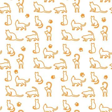 Vector seamless Pattern Cat Animal Pet Kitty Illustrazione stock