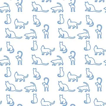 Vector seamless Pattern Cat Animal Pet Kitty イラスト素材