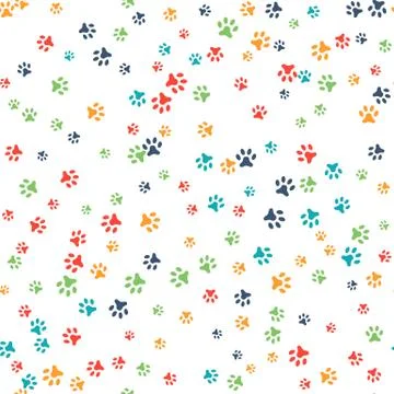 Vector seamless pattern with cat or dog footprints Stock Illustration