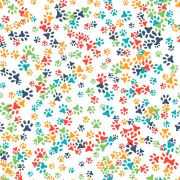 Vector seamless pattern with cat or dog footprints Illustrazione stock