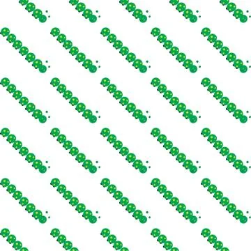 Vector seamless pattern with caterpillars. Diagonal direction Illustrazione stock
