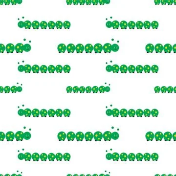 Vector seamless pattern with caterpillars. Horizontal direction Illustrazione stock