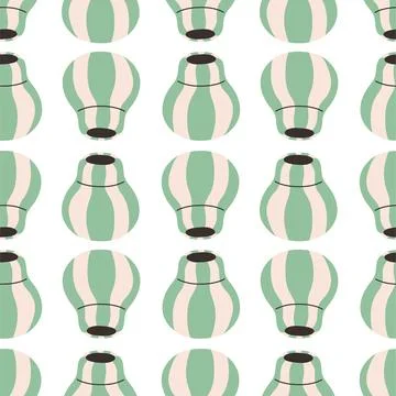 Vector seamless pattern of ceramic vase with abstract design. Cartoon Stock Illustration