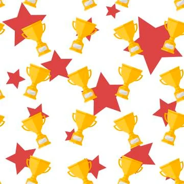 Vector  seamless pattern with Champion cup Stock Illustration