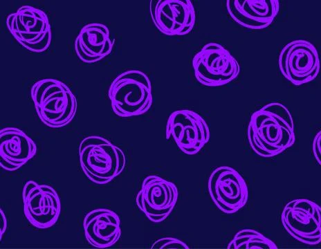 Vector seamless pattern with chaotic circle brush strokes. Stock Illustration