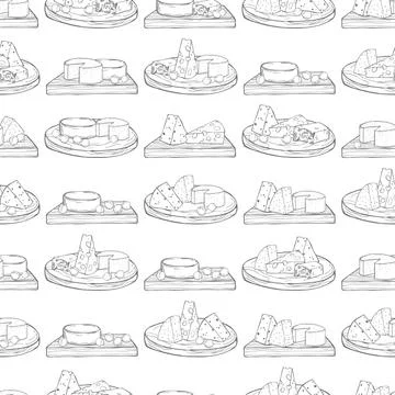 Vector  seamless pattern with cheese Stock Illustration