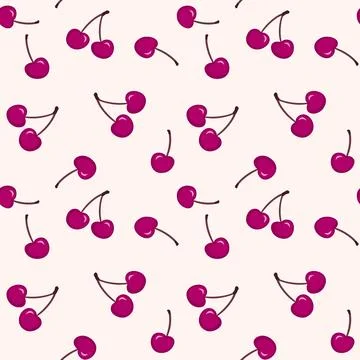 Vector seamless pattern with cherry Stock Illustration