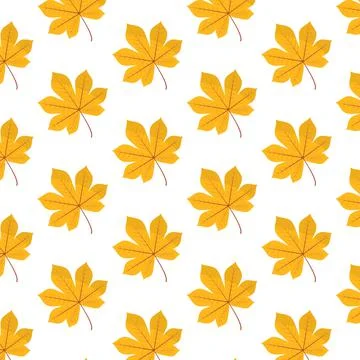 Vector seamless pattern in chestnut leaves Stock Illustration