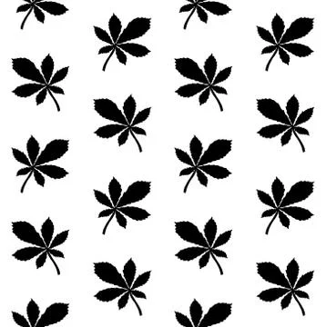 Vector seamless pattern of chestnut silhouette Stock Illustration