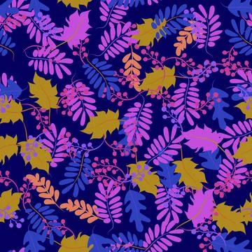 Vector seamless pattern. Children texture. Beautiful pattern with small leaves Stock Illustration