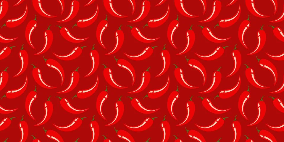 Vector seamless pattern of chilli pattern. Illustrazione stock