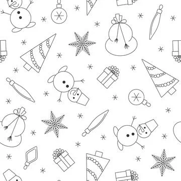 Vector seamless pattern. Christmas and New Year. Stock Illustration