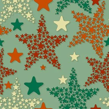 Vector seamless pattern with christmas stars Stock Illustration