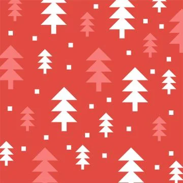 Vector seamless pattern of christmas tree. merry christmas package pattern Stock Illustration