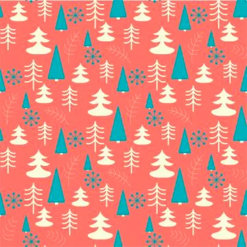 Vector seamless pattern with christmas tree イラスト素材