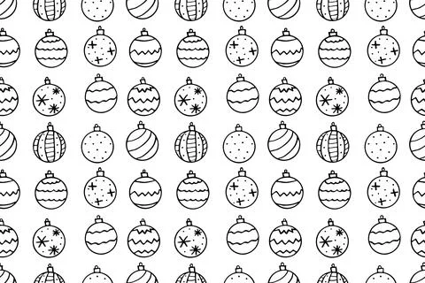 Vector Seamless pattern with Christmas tree balls. New year Xmas backgrounds  Illustrazione stock