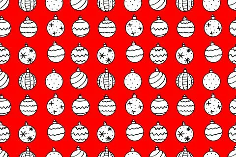 Vector Seamless pattern with Christmas tree balls. New year Xmas backgrounds  Stock Illustration