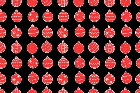 Vector Seamless pattern with Christmas tree balls. New year Xmas backgrounds  Illustrazione stock