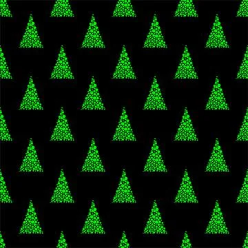 Vector seamless pattern with christmas tree of circles Stock Illustration
