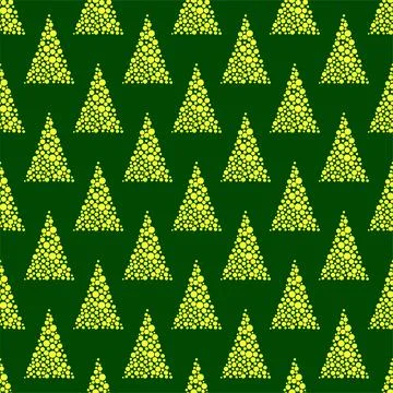 Vector seamless pattern with christmas tree of circles Stock Illustration