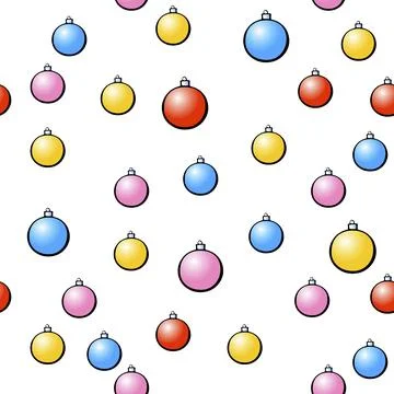 Vector Seamless pattern with Christmas tree balls. New year Xmas backgrounds  Illustrazione stock