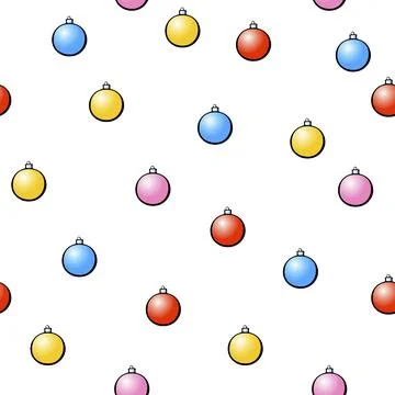 Vector Seamless pattern with Christmas tree balls. New year Xmas backgrounds  イラスト素材