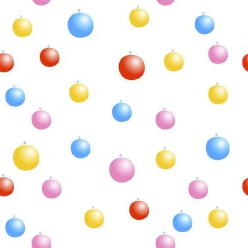 Vector Seamless pattern with Christmas tree balls. New year Xmas polka dot te Stock Illustration