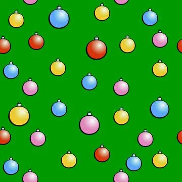 Vector Seamless pattern with Christmas tree balls. New year Xmas background.. Stock Illustration