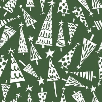 Vector seamless pattern with Christmas Trees. イラスト素材