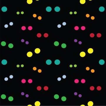 Vector seamless pattern with circle on black background. wallpaper Stock Illustration