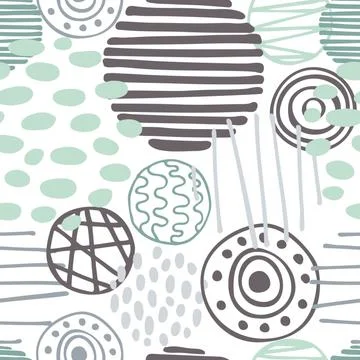 Vector seamless  pattern  with circles. Stock Illustration