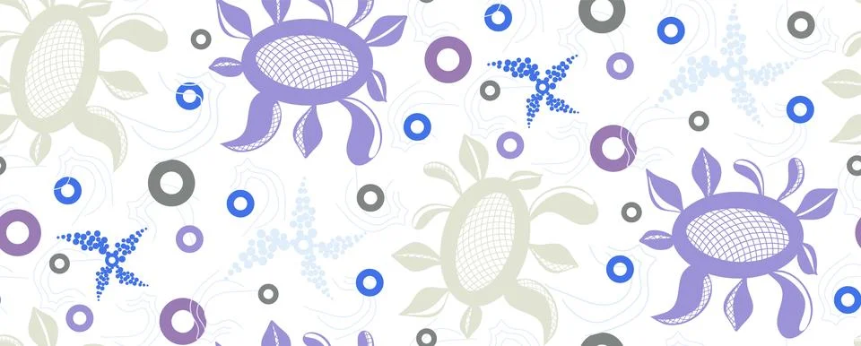 Vector seamless pattern of circles, ovals with a mesh structure inside, styli Stock Illustration